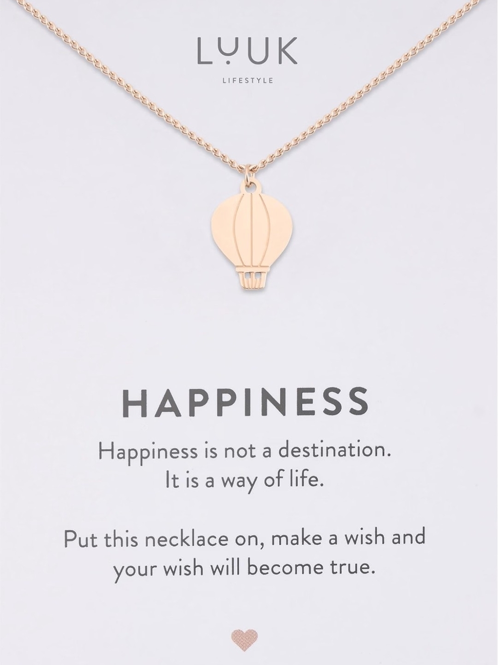 NWT Rose Gold Hot Air Balloon Happiness Necklace Gift